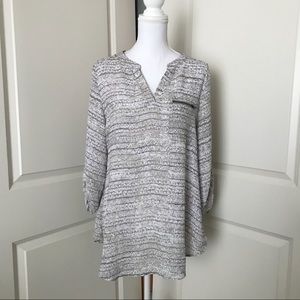 MAURICES Large Zipper Pocket Blouse Top
